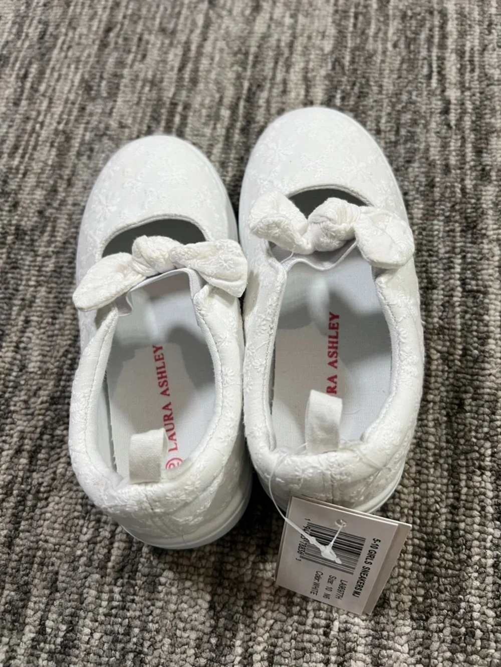 Laura Ashley MJ Style Kids Slip-On Bow Accent Sneakers Size 10 - Picture 5 of 9